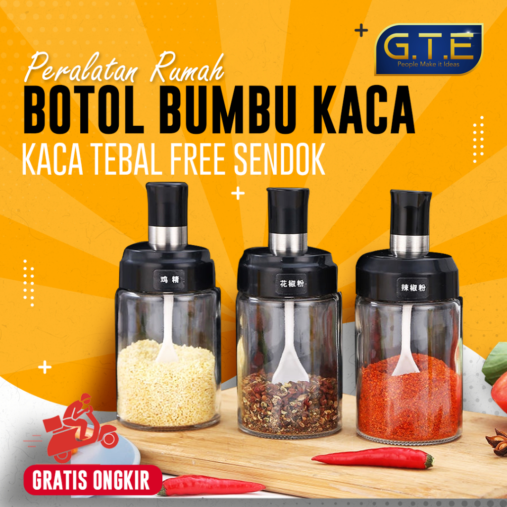 Jual Gte Botol Bumbu Dapur Dengan Sendok Kuas Madu Tempat Penyimpanan