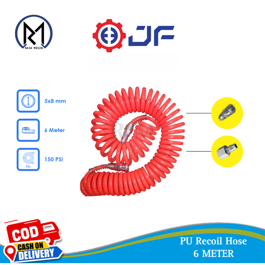 Jual Selang Kompresor JF PU Recoil Hose 6m 9m 12m 15m Shopee Indonesia