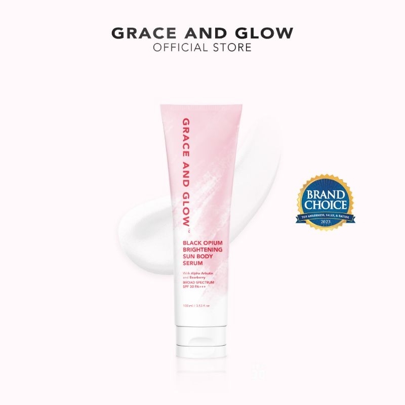 Jual Grace And Glow Black Opium Brightening Sun Lotion Body Serum Spf