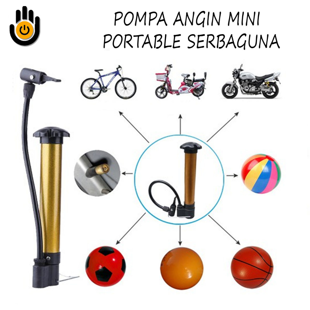 Jual Pompa Angin Manual Mini Portable Alat Pompa Ban Sepeda Motor Bola