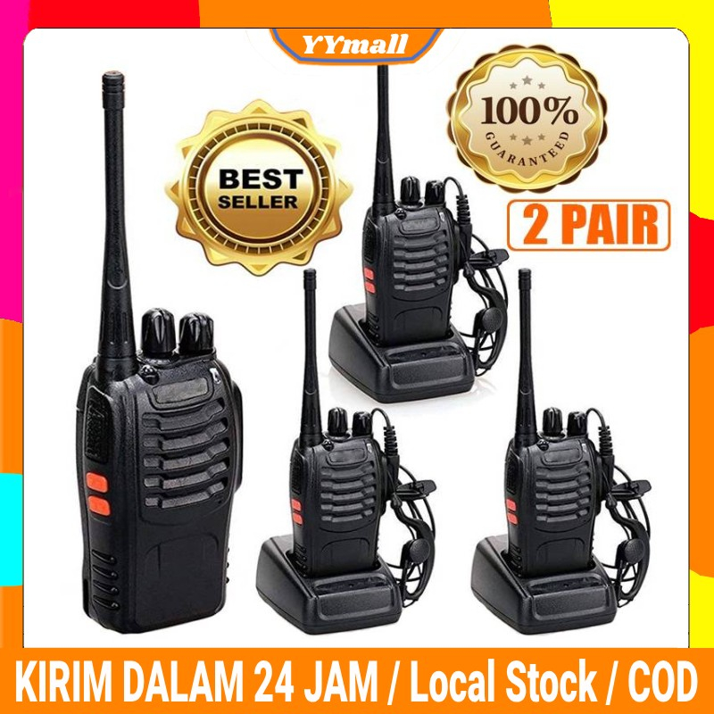 Jual 24 Jam Kirim COD4PCS HT Handy Talky BF 888S Radio Komunikasi Uhf