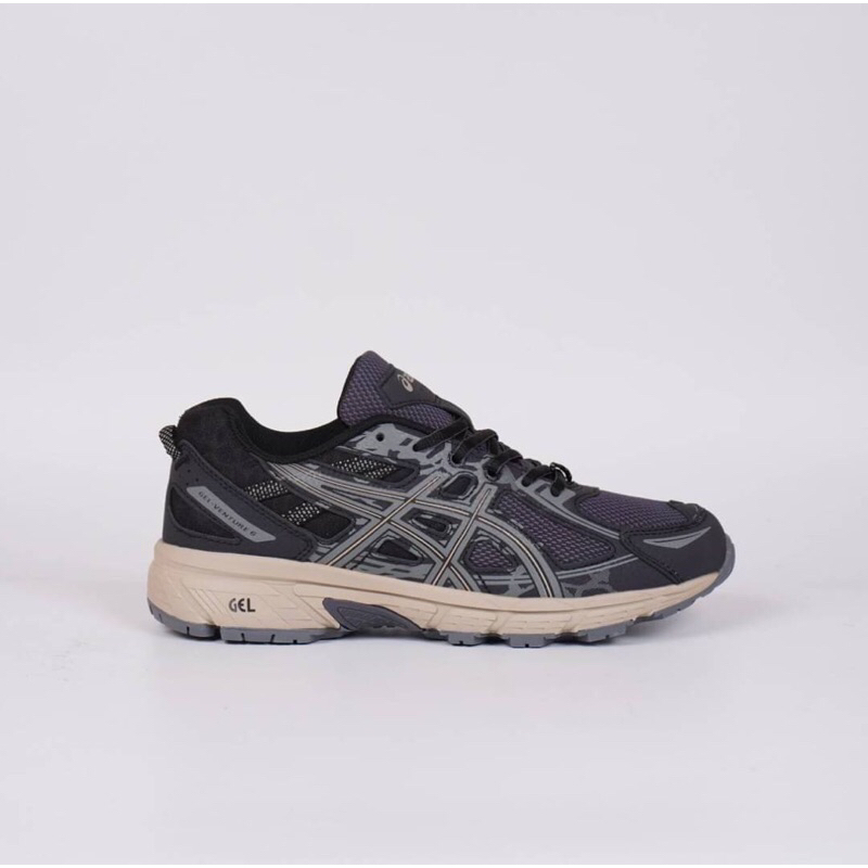 Jual Sepatu Sneakers Pria Asics Gel Venture Black Dark Grey Bnib