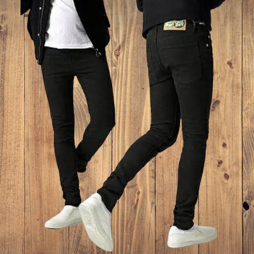 Jual Celana Jeans Hitam Pria Bahan Melar Slimfit Pensil Streach Cowo