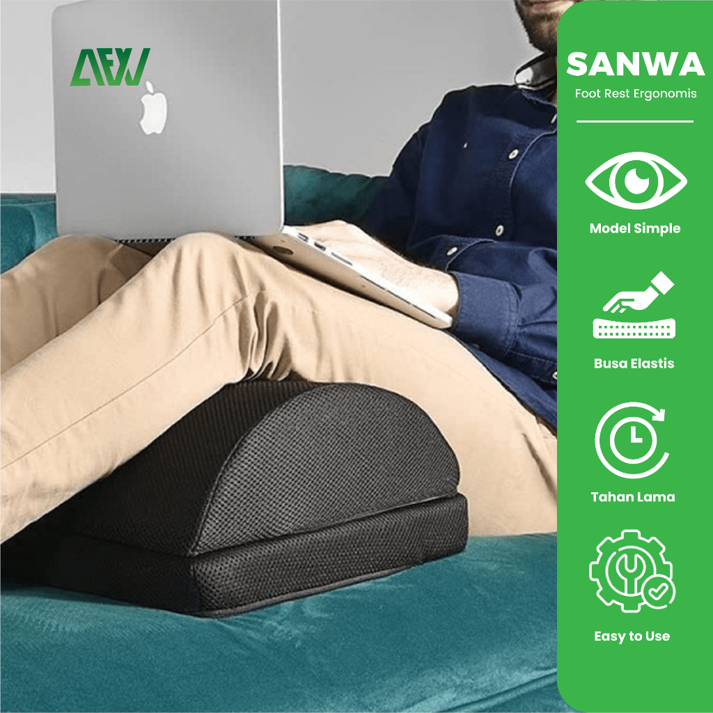 Jual Sanwa Foot Rest Ergonomis Tatakan Kaki Under Desk Bantal Sandaran