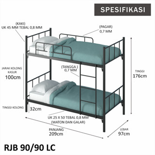 Jual SHUMO Ranjang Tingkat Besi Ranjang Susun Minimalis Dipan