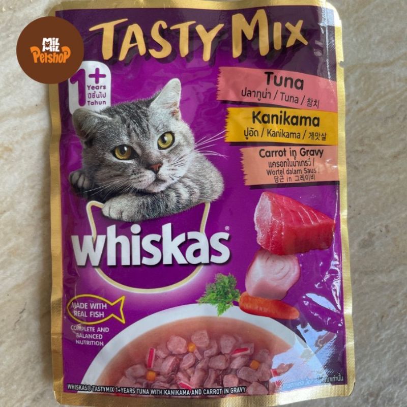 Jual Whiskas Tasty Mix Makanan Basah Kucing Pouch Sachet Shopee Indonesia