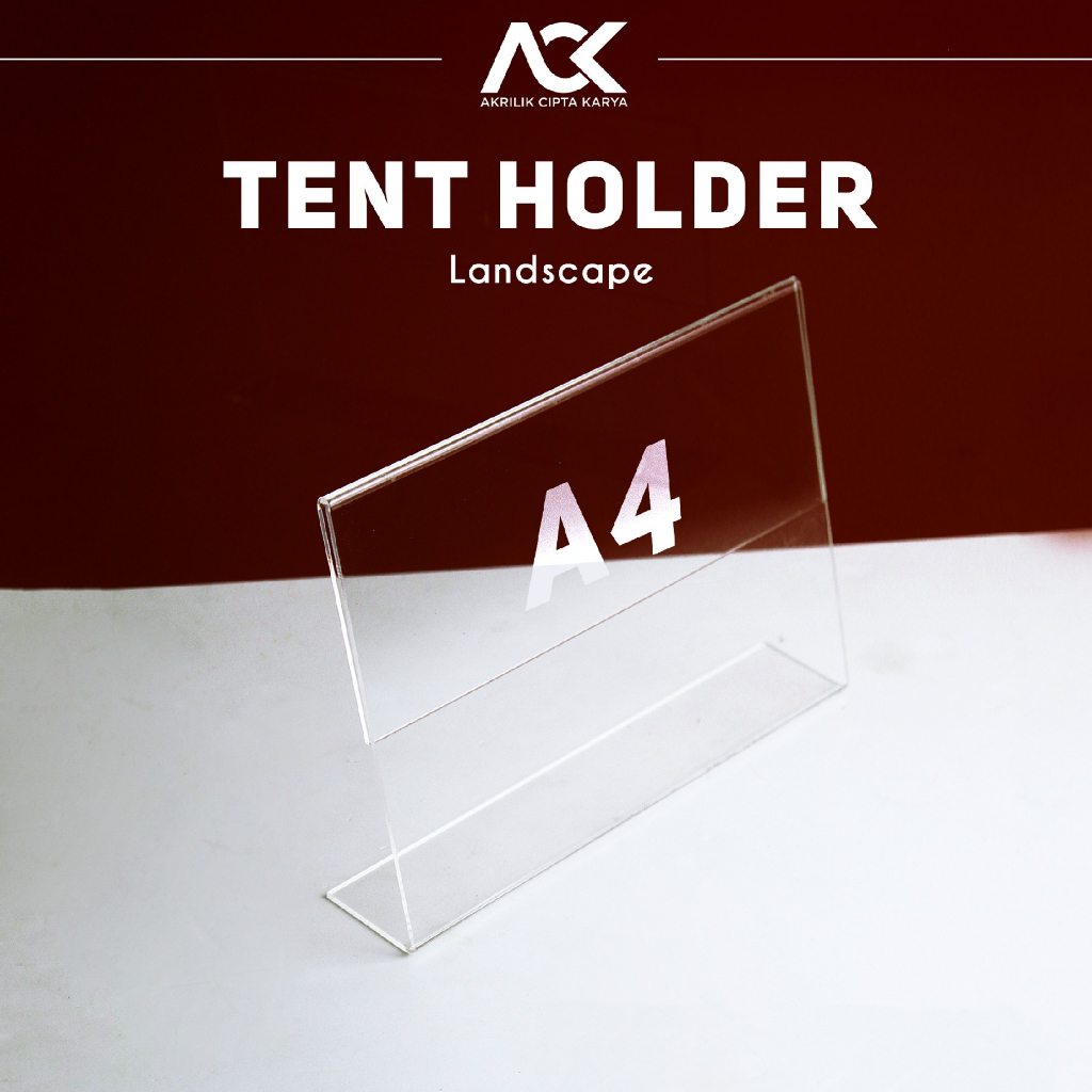 Jual Tempat Brosur Meja Akrilik A4 L Type Acrylic Tent Card Holder A4