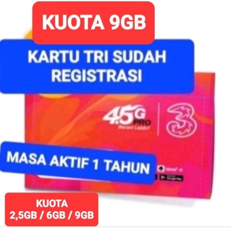 Jual KARTU TRI 10GB MASA AKTIF 1 TAHUN TINGGAL DIGUNAKAN Shopee Indonesia