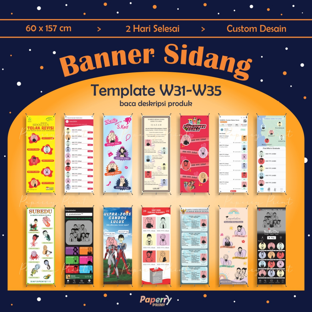 Jual Template W31 W35 Banner Wisuda X Banner Wisuda Custom Banner