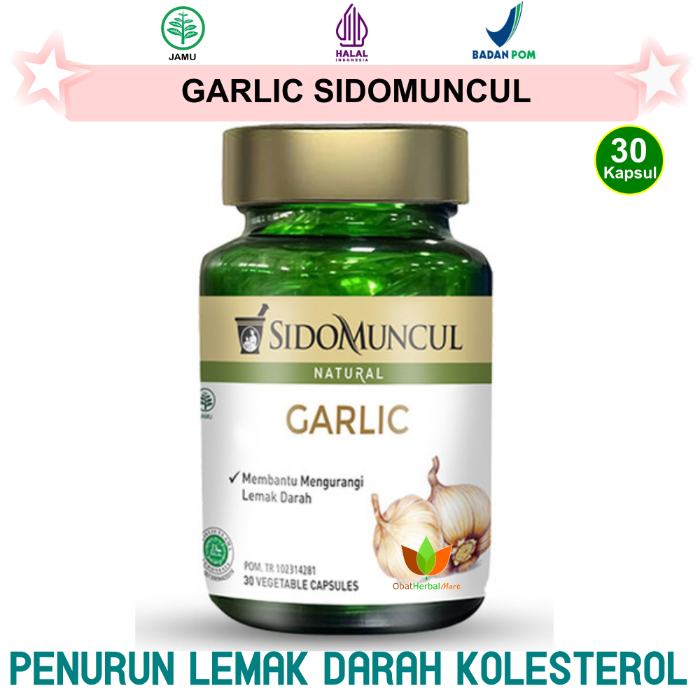 Jual 30 KAPSUL GARLIC SIDOMUNCUL HERBAL JAMU OBAT PENURUN KOLESTEROL