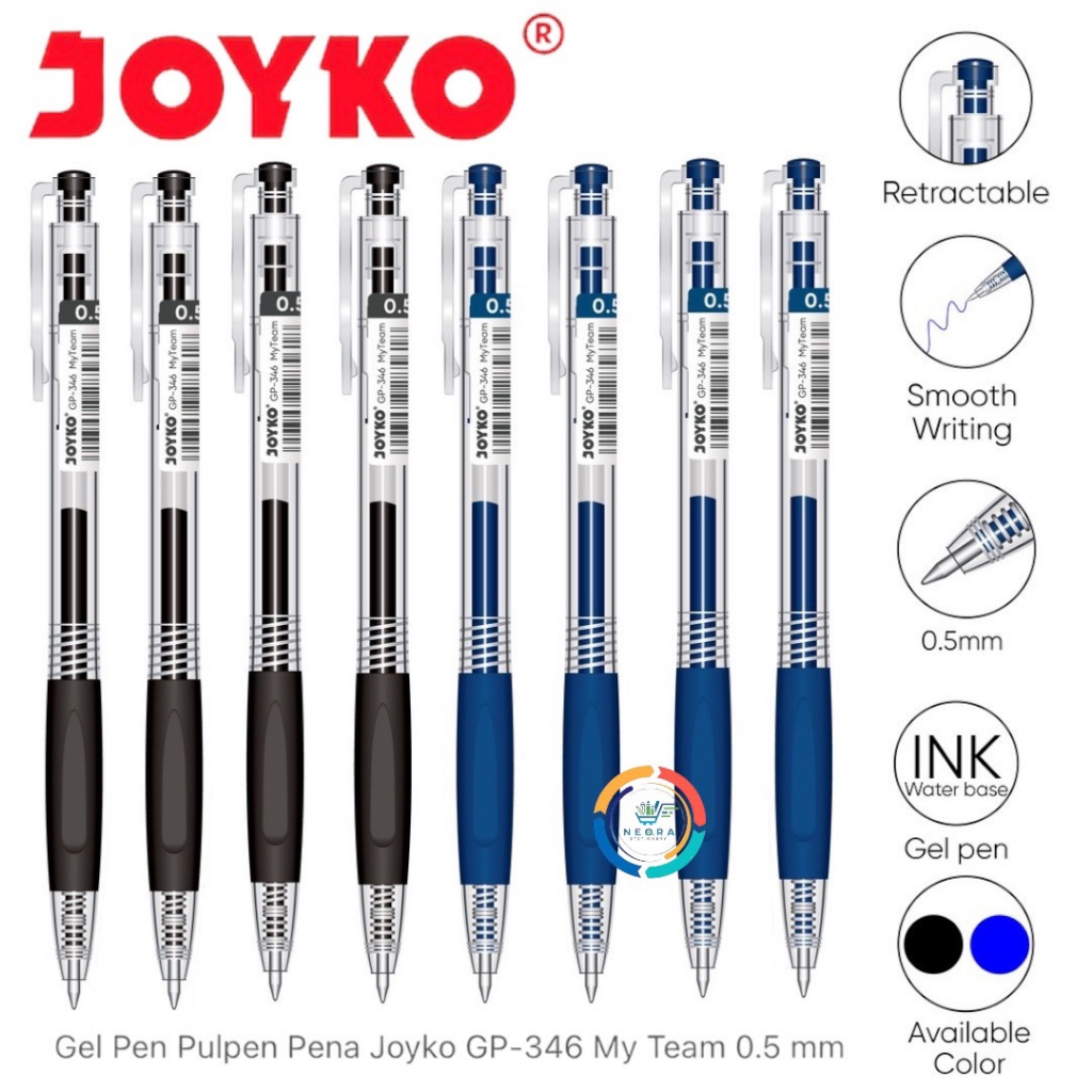 Jual Joyko Pulpen Gel My Team GP 346 Retractable 0 5mm Shopee Indonesia