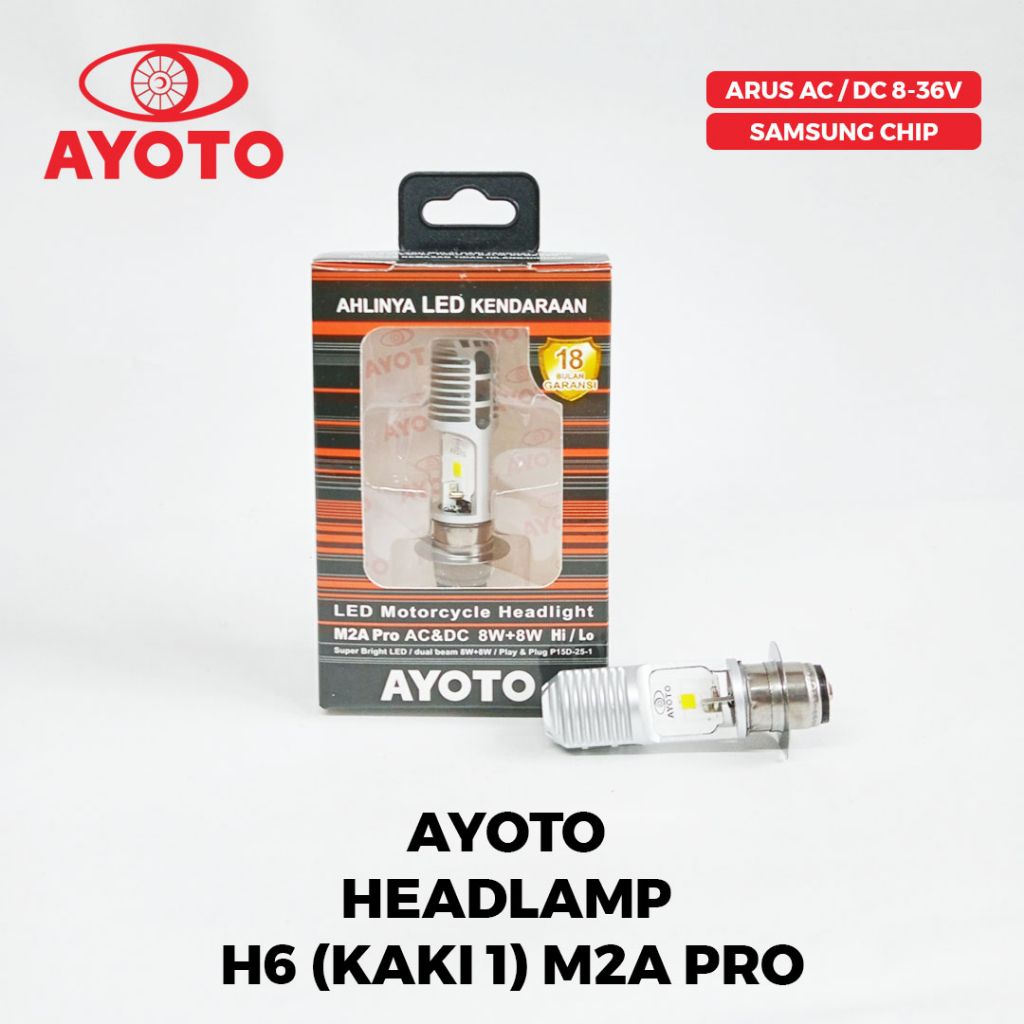 Jual AYOTO Lampu Depan Headlamp H6 LED M2A Pro AC DC Untuk Matic