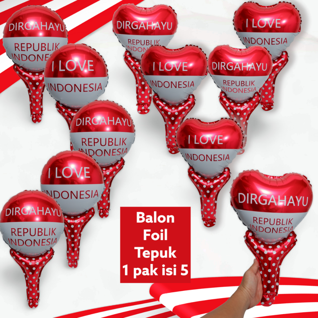 Jual Pcs Balon Pentungan Foil Hut Ri Balon Tepuk Pentungan