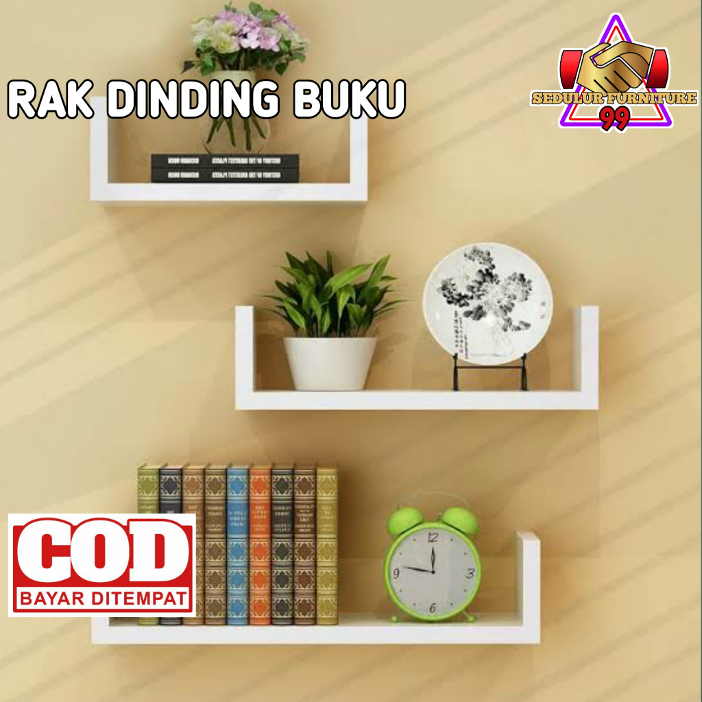 Jual Rak Hiasan Dinding Minimalis Rak Buku Floating Shelves Rak