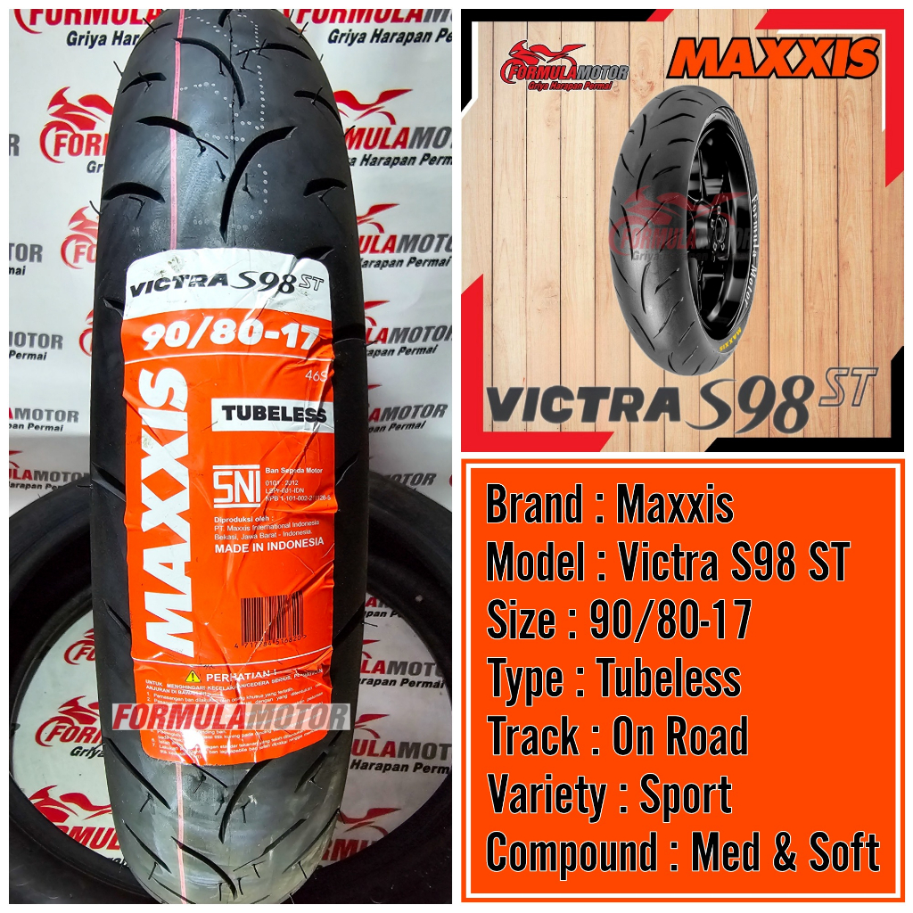 Jual 90 80 17 Ban Maxxis Victra S98 ST Ring 17 Tubeless Dual Compound