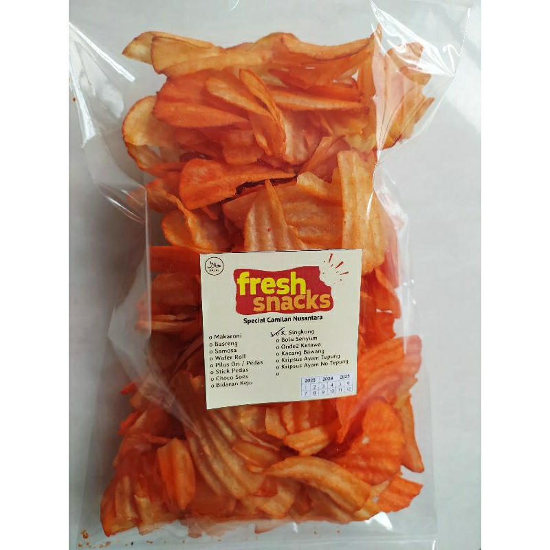 Jual Keripik Singkong Balado 200gr Cemilan Kripik FRESH SNACKS Camilan