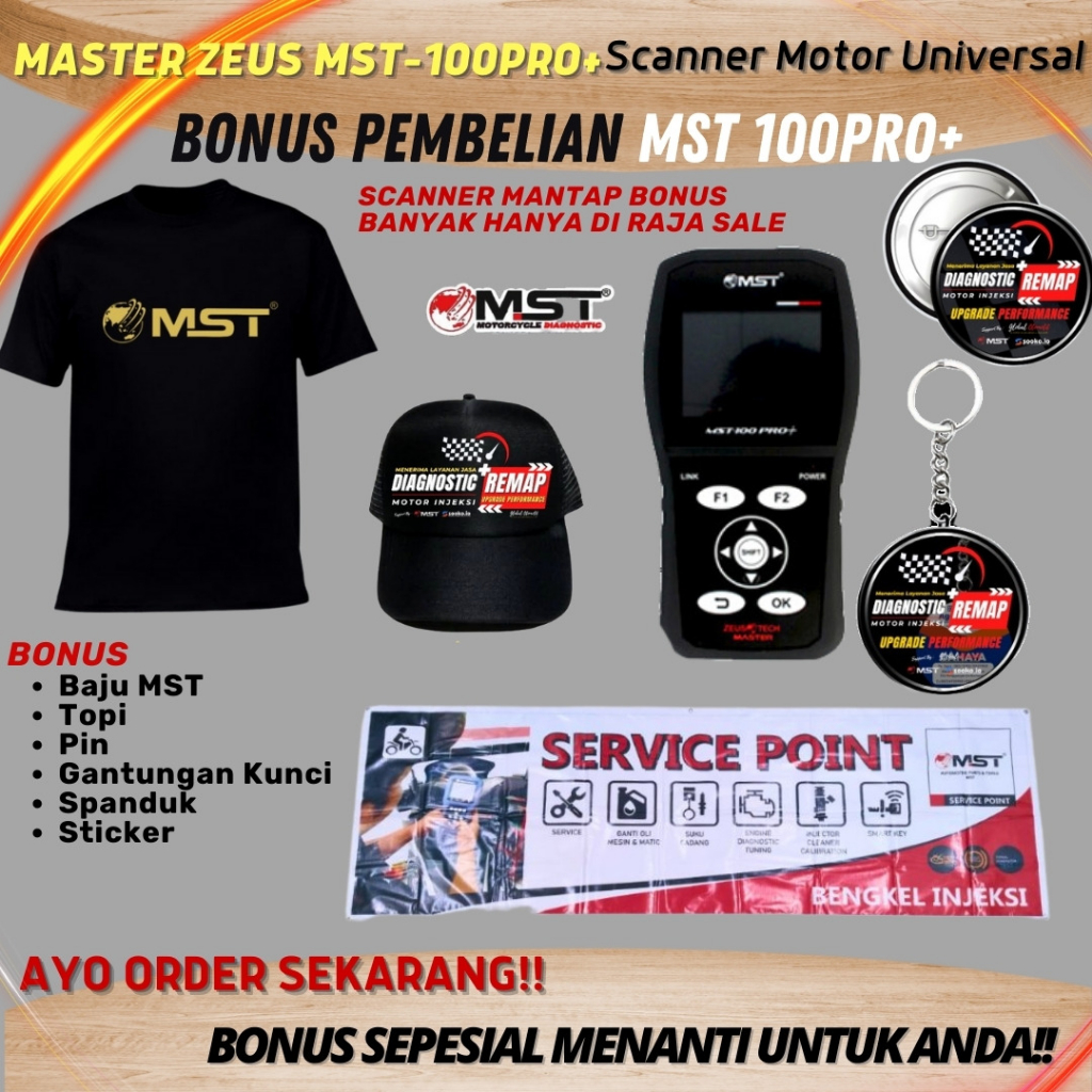 Jual Scanner Motor Injeksi Universal MASTER ZEUS MST 100 PRO PLUS