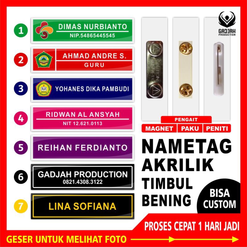 Jual Nametag Akrilik Papan Nama Dada Shopee Indonesia