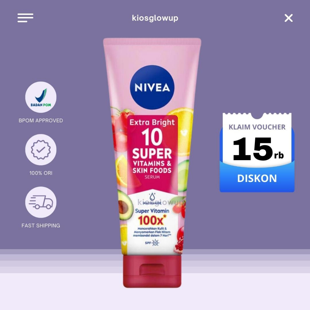 Jual Nivea Body Serum Super Vitamin Niacinamide Ml Shopee Indonesia