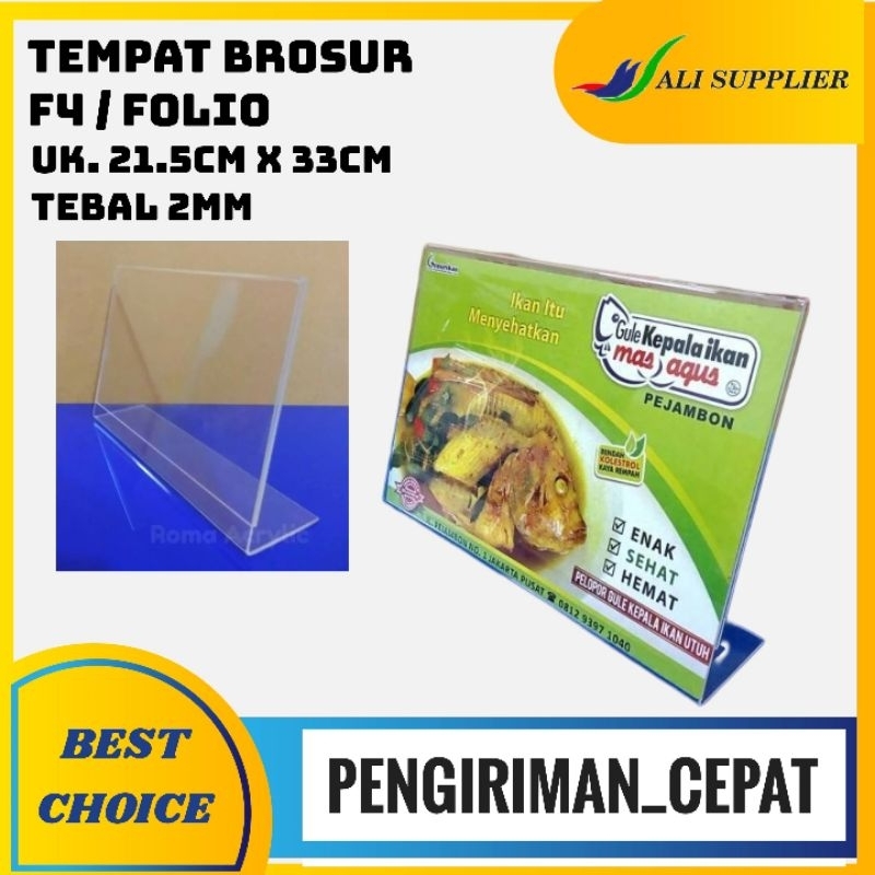 Jual TEMPAT BROSUR TENT HOLDER A4 TENT CARD AKRILIK DISPLAY F4