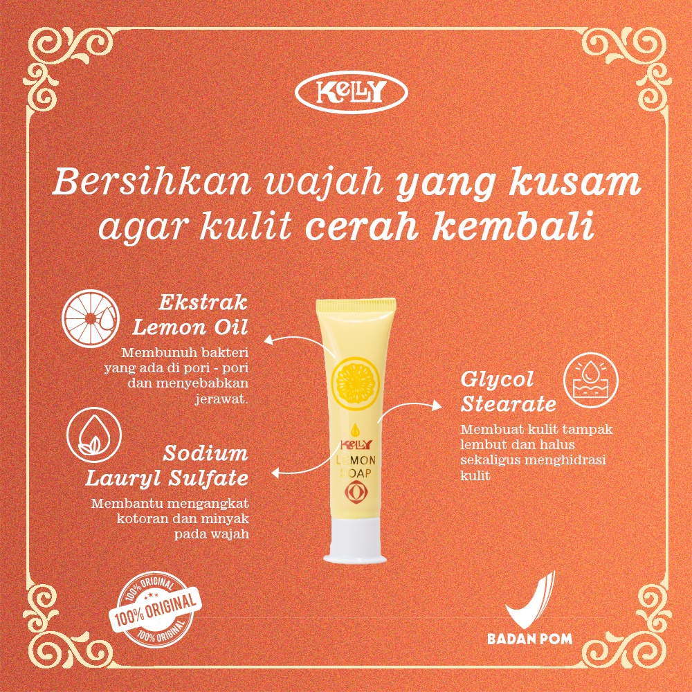 Jual Kelly Lemon Soap Gr Original Bpom Shopee Indonesia