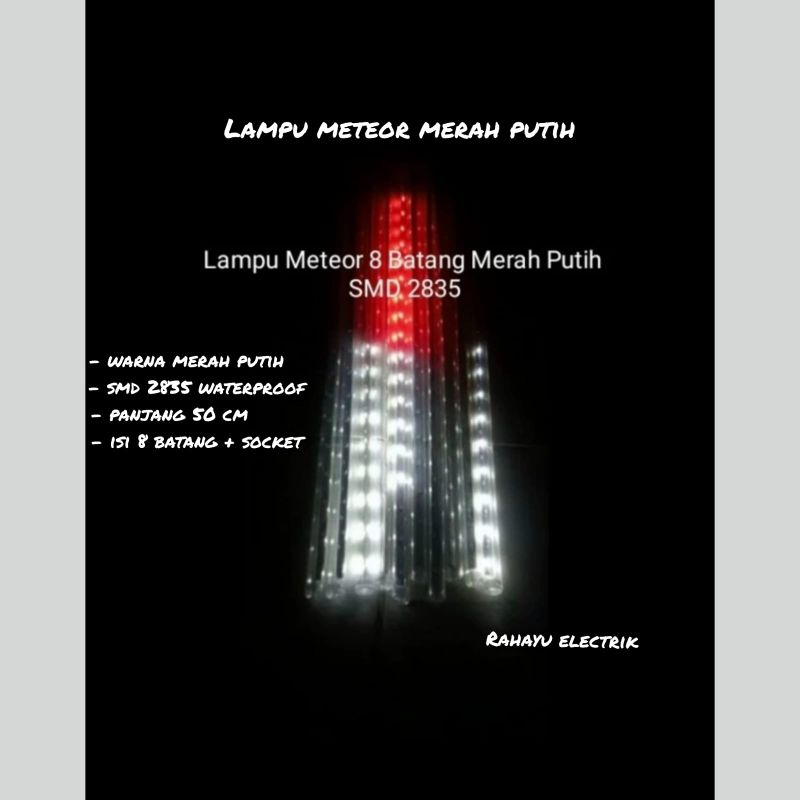 Jual Lampu Meteor 50cm Merah Putih 8 Batang Shopee Indonesia