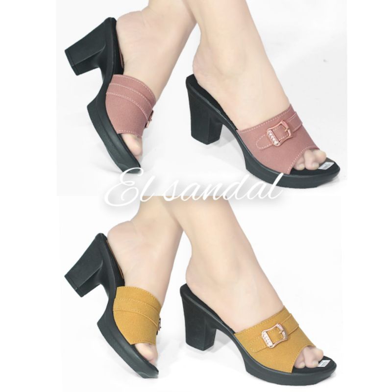 Jual Sepatu High Heels Wanita Terbaru Sandal Hak Tahu Aksen Tali Strap