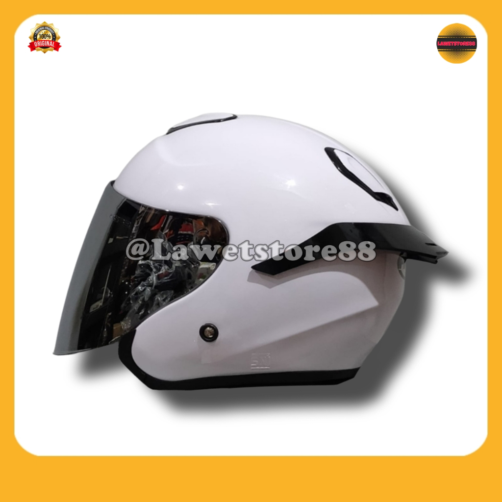 Jual Helm Sepeda Motor Half Face Priest Kyoto Solid Whitte Black Pink