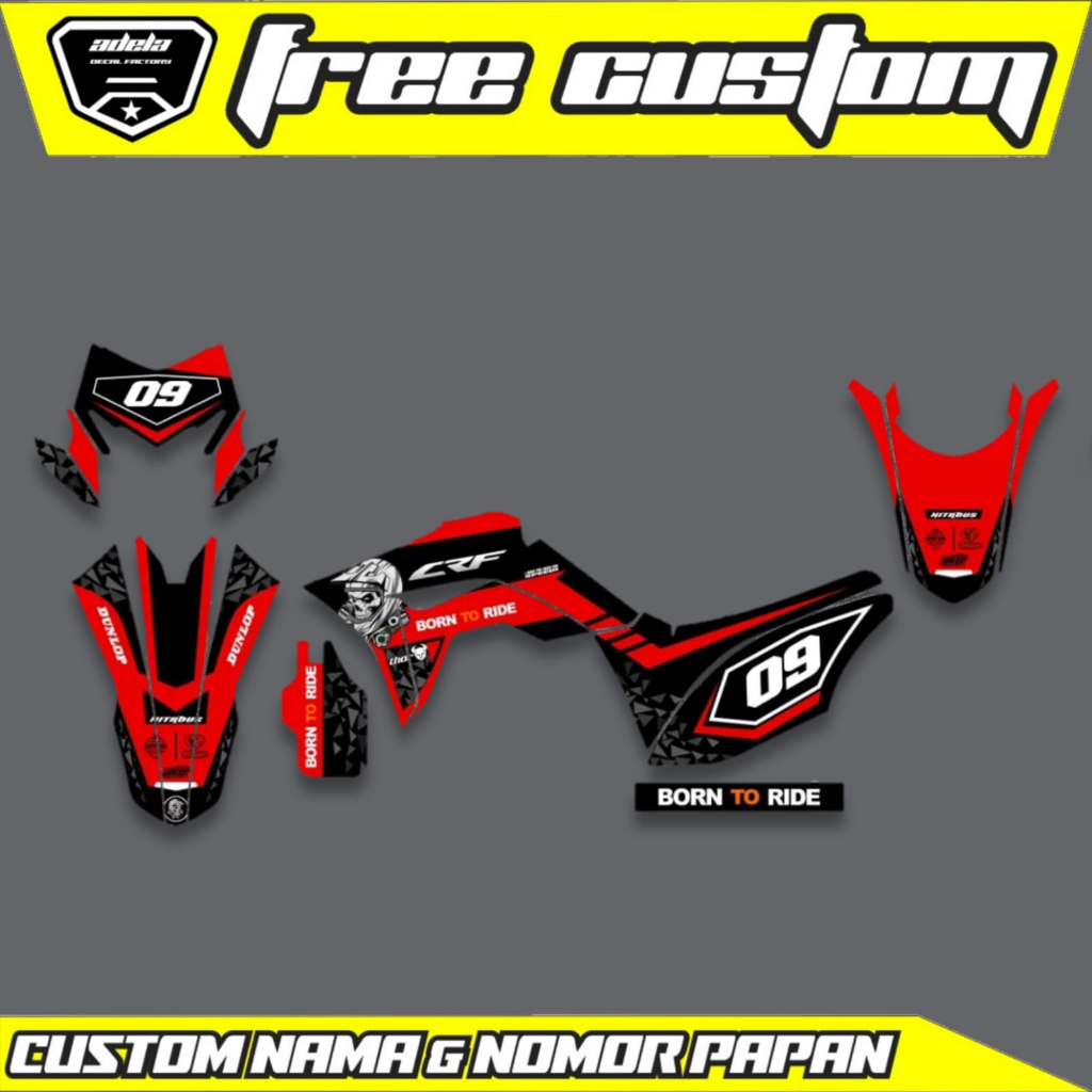 Jual Decal Stiker Motor Honda Crf 150 Full Body Merah Hitam Bisa