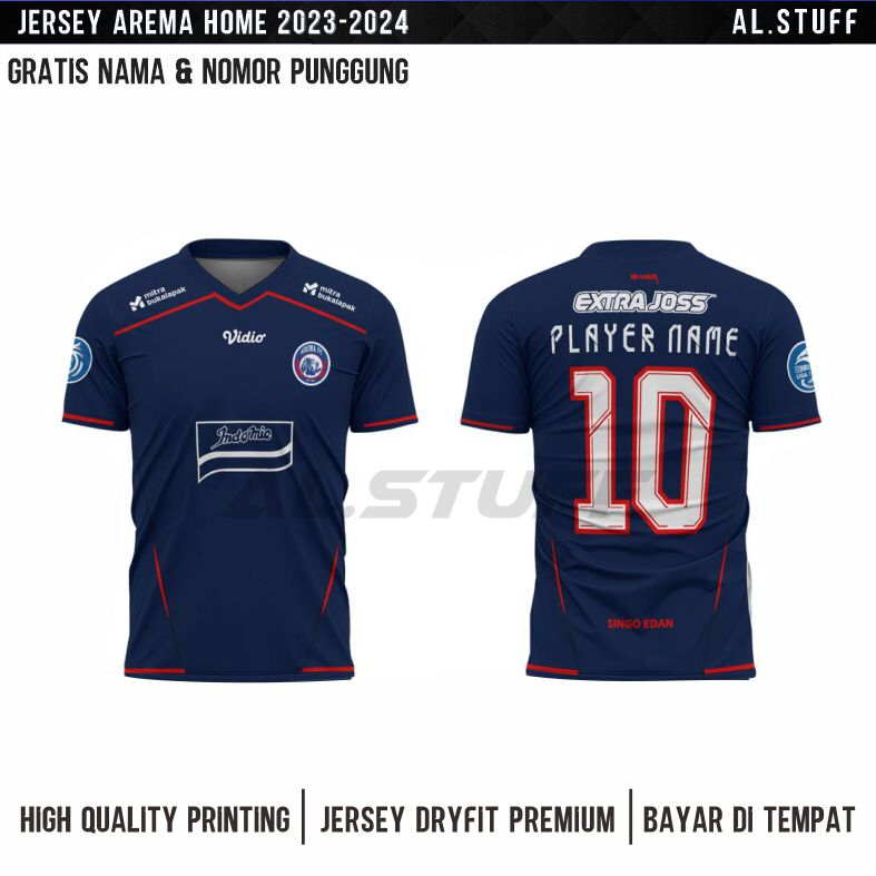 Jual Jersey Arema Home 2023 2024 Premium Terbaru Gratis Pasang Nama Dan