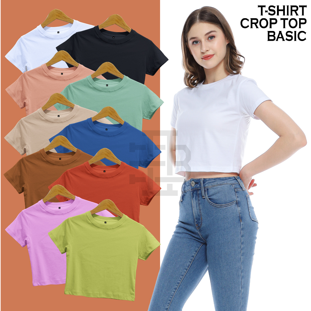 Jual Ks Crop Top Polos Tebal Cotton Combed S Premium Baju Crop