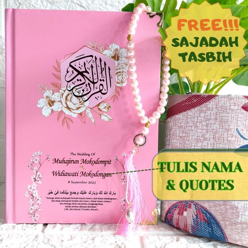 Jual Al Quran Custom Nama Bisa Tulis Nama Dan Quotes Di Cover Al