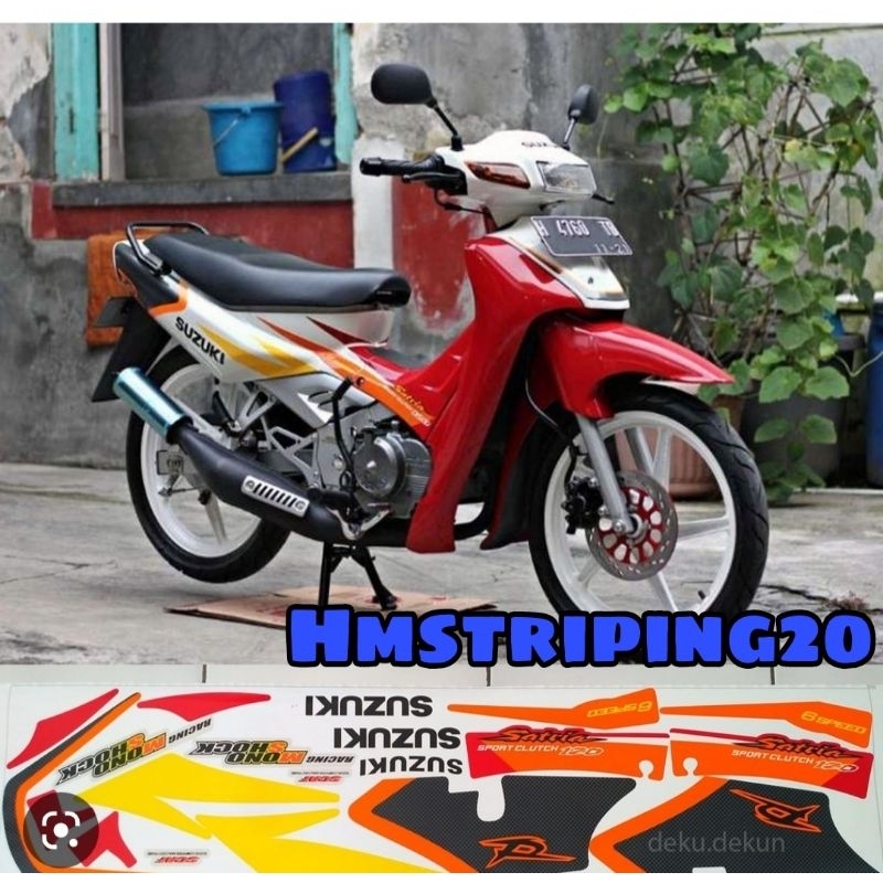 Jual Striping Stiker Lis Body Satria Lumba 2 Tak 2000 2001 Merah Putih