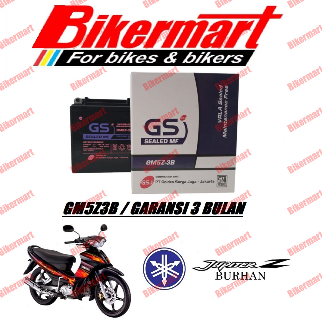 Jual Aki Motor Yamaha Jupiter Burhan GM5Z3B Accu Kering MF Shopee