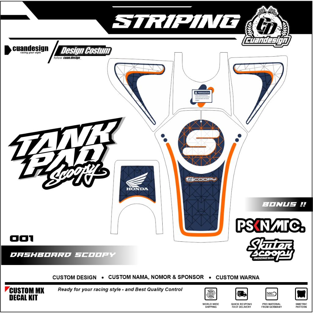 Jual STIKER STRIPING PELINDUNG DASHBOARD THANKPAD DECKPAD MOTOR