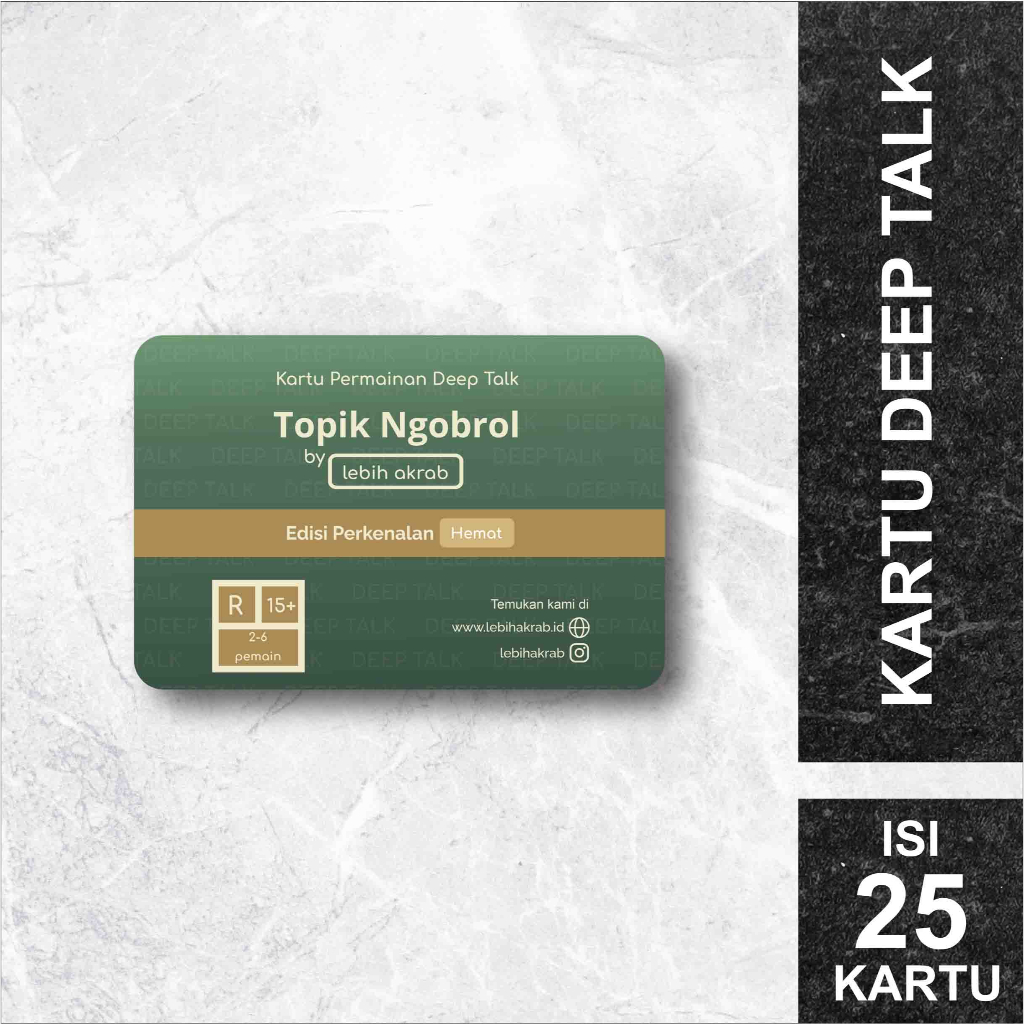 Jual Permainan Kartu Deep Talk Topik Ngobrol Lebih Akrab Edisi