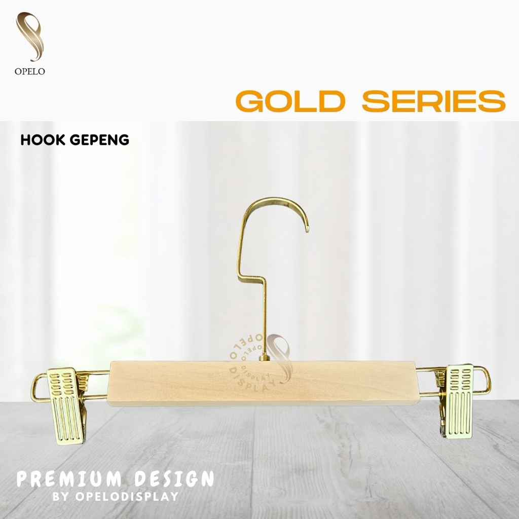 Jual HANGER JEPIT CELANA DEWASA IMPORT NATURAL METALCLIP GOLD SERIES