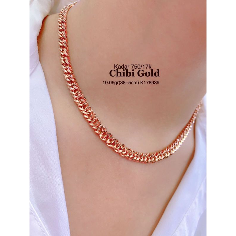 Jual CHIBI GOLD Kalung Sisik Naga Emas 750 Kadar 17k 750 GOLD Necklace