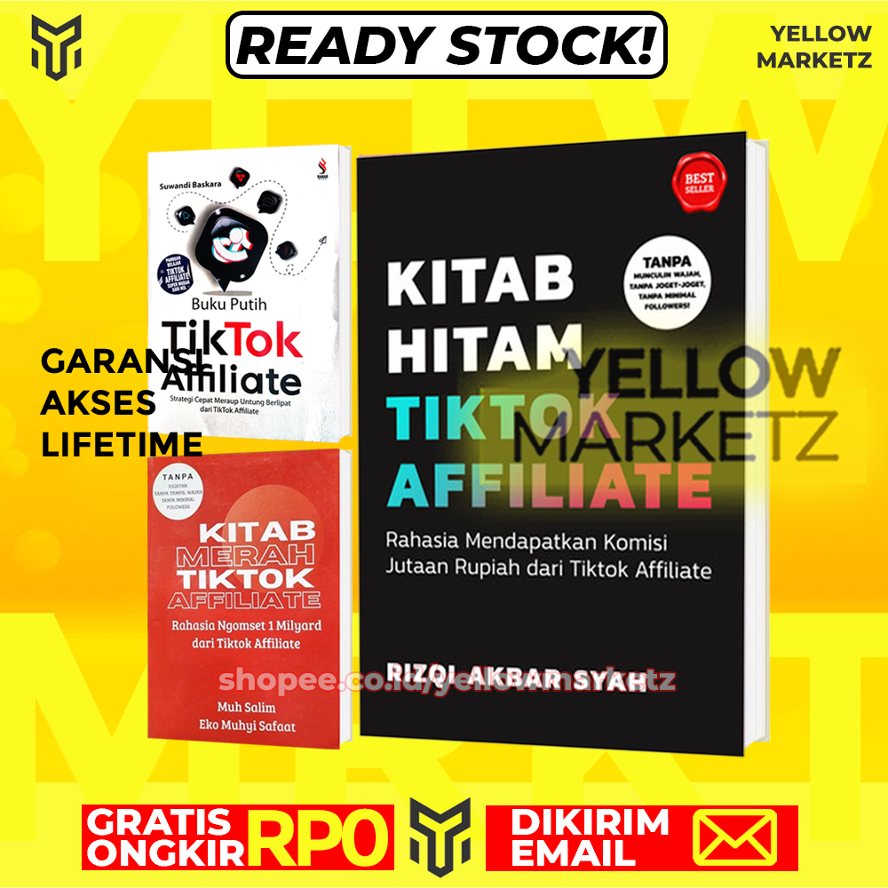 Jual KITAB TIKTOK AFFILIATE HITAM MERAH PUTIH Materi Belajar