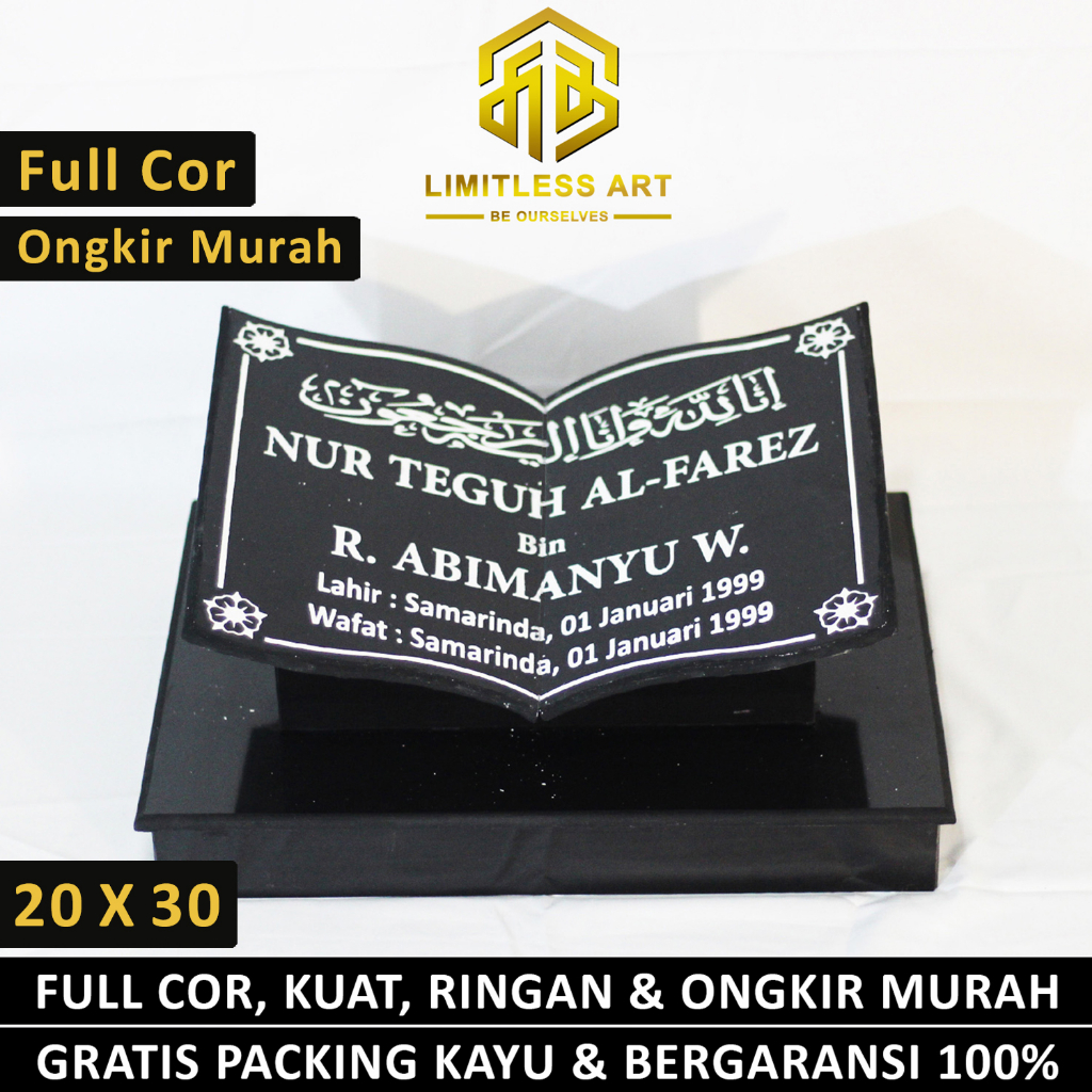 Jual Batu Maesan Kepala Nisan Makam Model Bentuk Buku Alquran Kijing