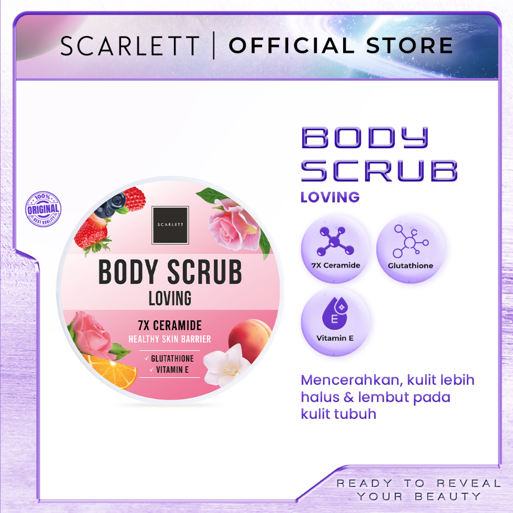 Jual Scarlett Whitening Loving Series With 7x Ceramide Shower Scrub