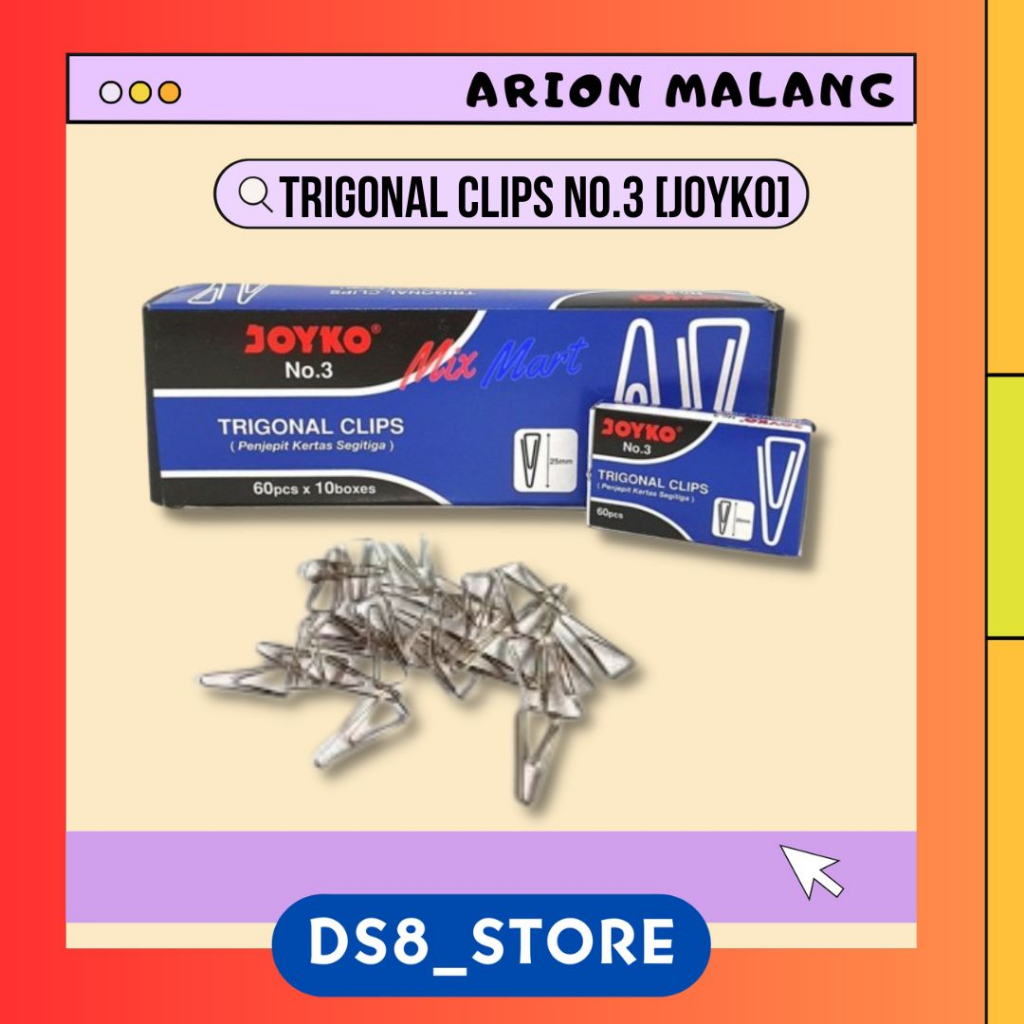 Jual Penjepit Kertas Segitiga No 3 Trigonal Clips JOYKO Shopee