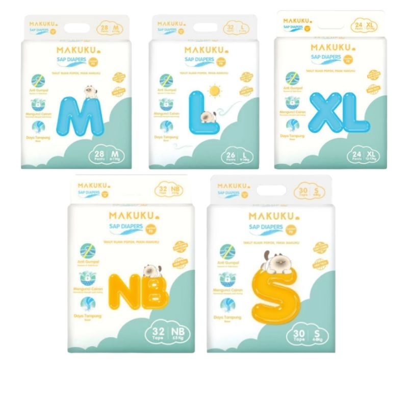 Jual MAKUKU SAP Diapers Comfort Fit Ukuran NB S M L XL Shopee Indonesia