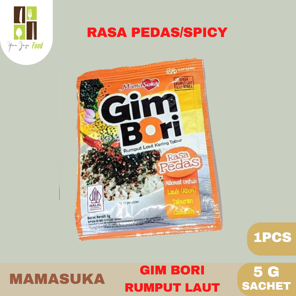 Jual Mamasuka Gim Bori Rumput Laut Tabur 5g Sachet 1Pcs Shopee Indonesia