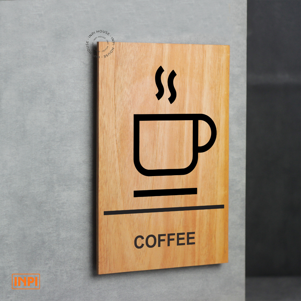 Jual INPI Sign Kayu Mahoni Sticker Portrait Logo Coffee Shopee