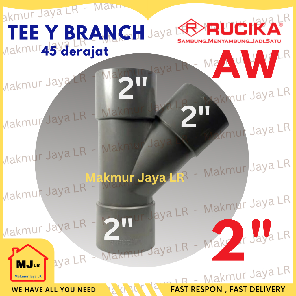 Jual Tee Y Branch Inch Aw Pvc Rucika T Y Branch Tee Way Derajat