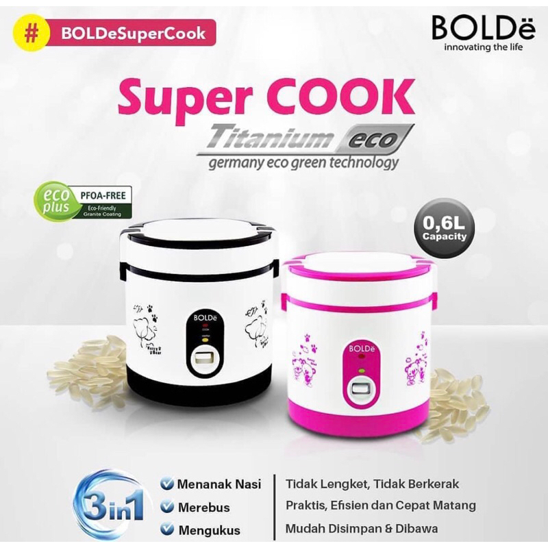 Jual Bolde Rice Cooker Mini Super Cook Titanium Eco L Magic Comp