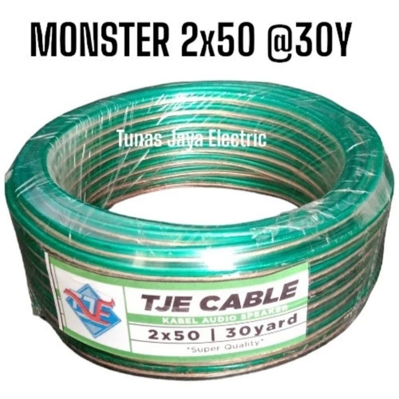 Jual Kabel Listrik Monster Transparan Size 2x50 30Y TJE Cable Good