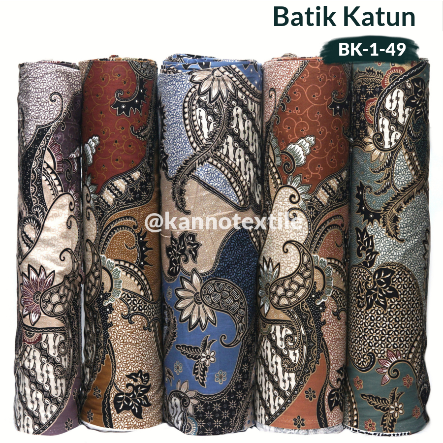 Jual Kain Batik Katun Halus Primisima Bk Motif Abstrak Bunga Warna