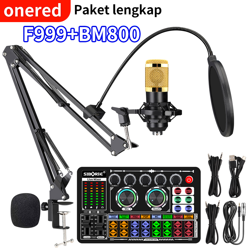 Jual Onered F Sound Card Bm Microphone Set Live Soundcard